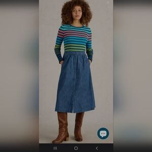 Classic Blue A-Line Denim Skirt